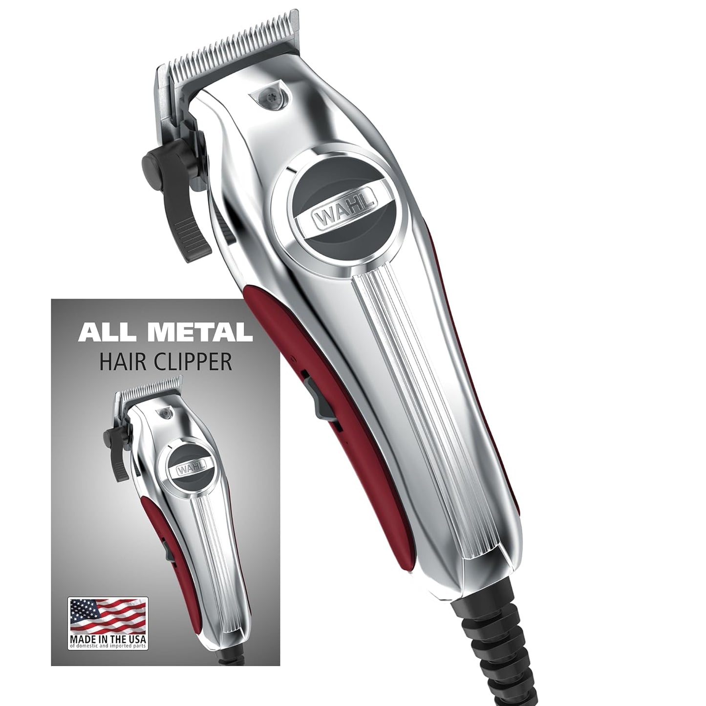Wahl USA Pro Ultra Quiet Hair Clipper - High Torque, Metal Housing, Bonus Guard Caddy | Model 3000097