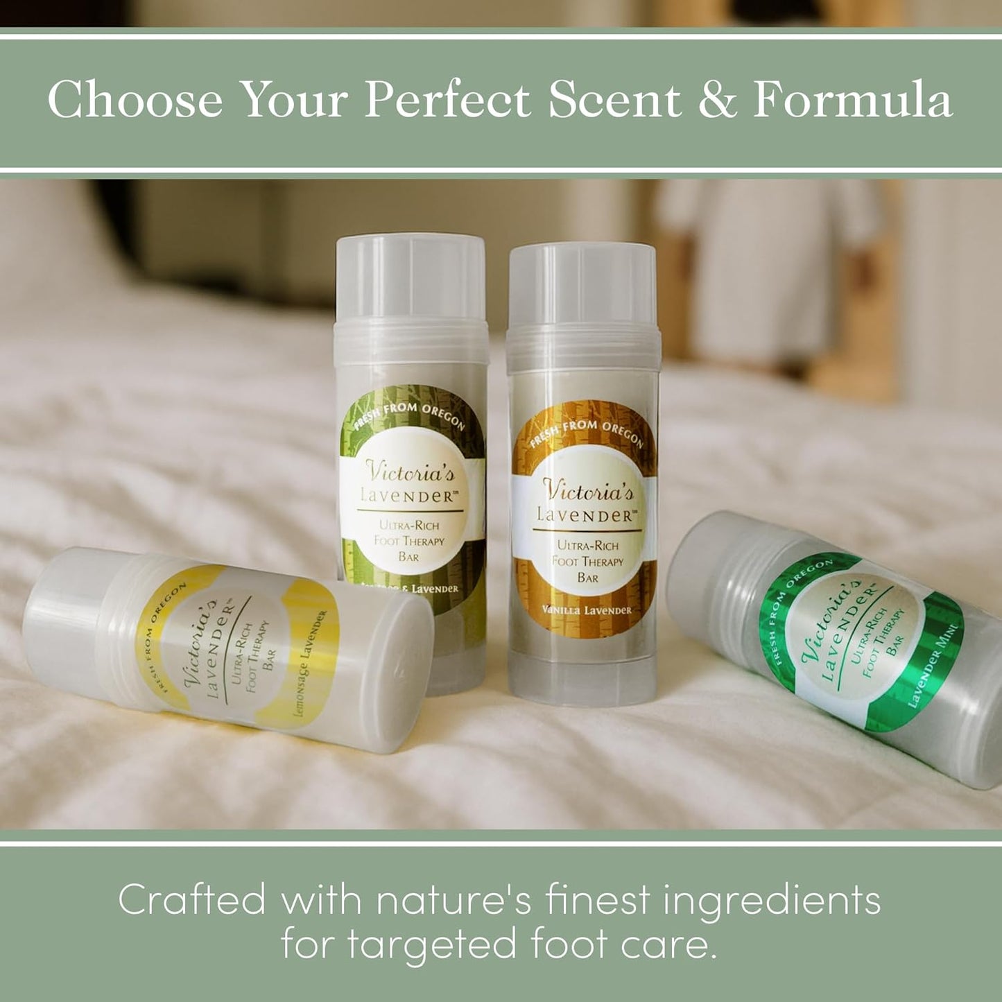 Victoria's Lavender Heel Balm Stick - Ultra-Rich Foot Therapy for Dry, Cracked Feet - Lavender Mint 2.5oz