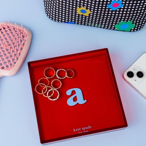 kate spade new york Initial Decorative Initial Tray, Personalized Acrylic Vanity Letter Tray, Just Mine (C)