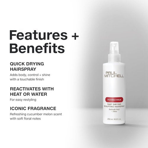 Paul Mitchell Fast Drying Sculpting Spray - Medium Hold with Touchable Finish for All Hair Types