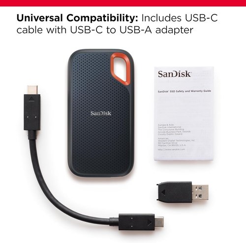 SanDisk 8TB Extreme Portable SSD - 1050MB/s Speed, USB-C, IP65 Water & Dust Resistant | External Solid State Drive