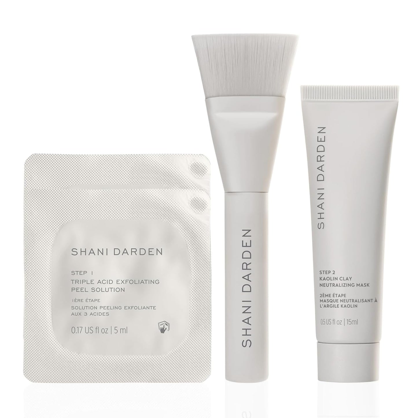 SHANI DARDEN SKIN CARE Triple Acid Peel - 2-Step Exfoliating Treatment with Mandelic, Lactic & Glycolic Acids | Includes Neutralizing Mask & Brush (0.5 fl oz)