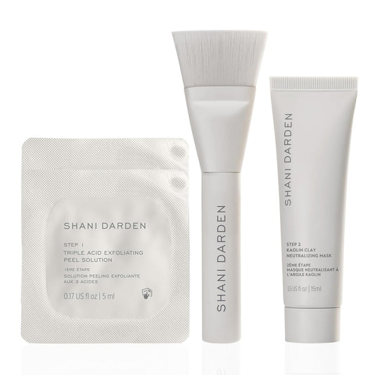 SHANI DARDEN SKIN CARE Triple Acid Peel - 2-Step Exfoliating Treatment with Mandelic, Lactic & Glycolic Acids | Includes Neutralizing Mask & Brush (0.5 fl oz)