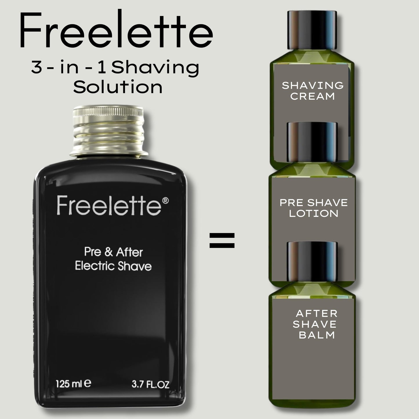 Pre Electric Shave After Shave Lotion Cream - Close Shave Balm - Smooth and Irritation-free Shaving - Cooling Pre and Post Shave balm. Freelette (MINT/BERGAMOT) 3.76 FL.OZ