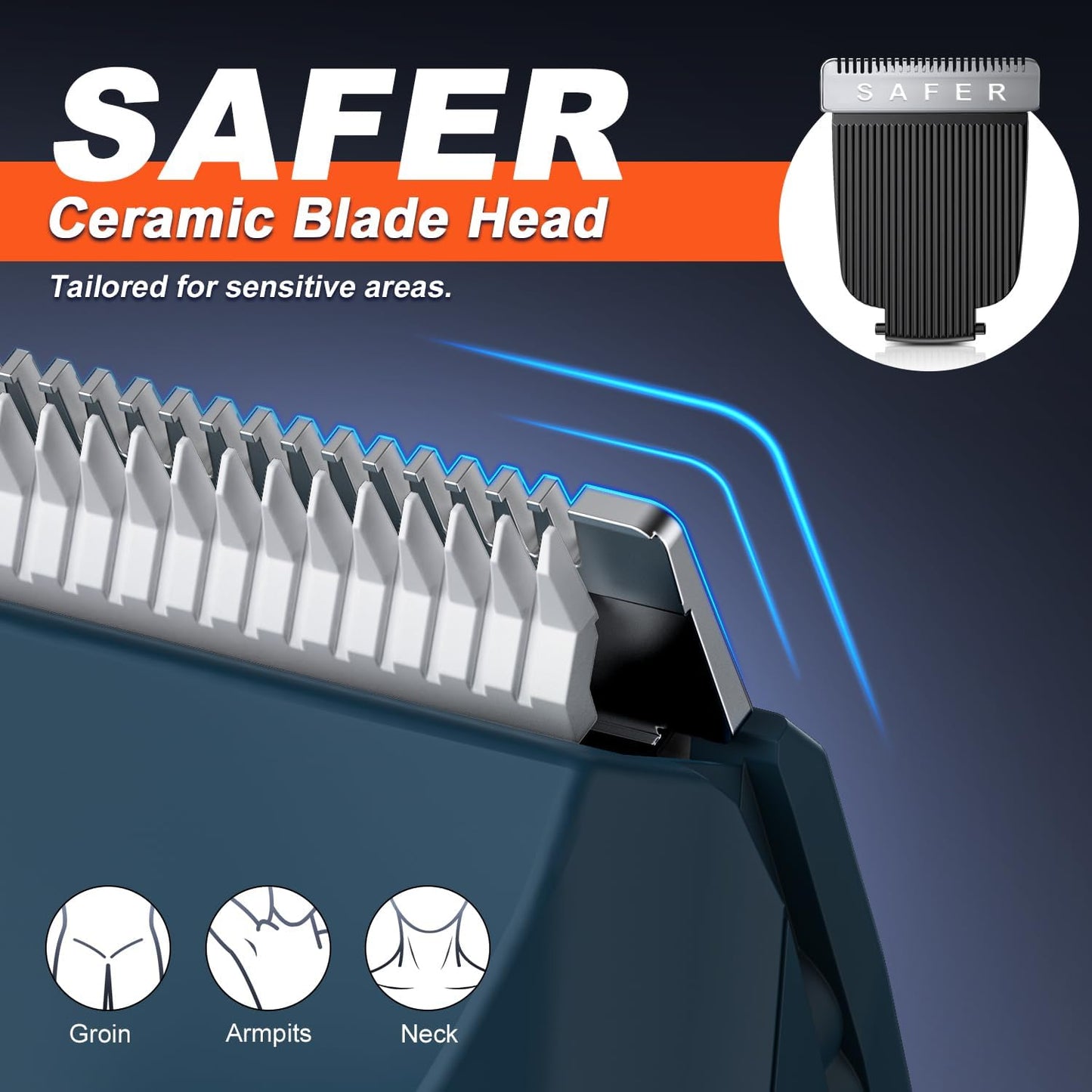 Skiennix Body Hair Trimmer - 2-in-1 Electric Razor with Ceramic Blades & Storage Bag