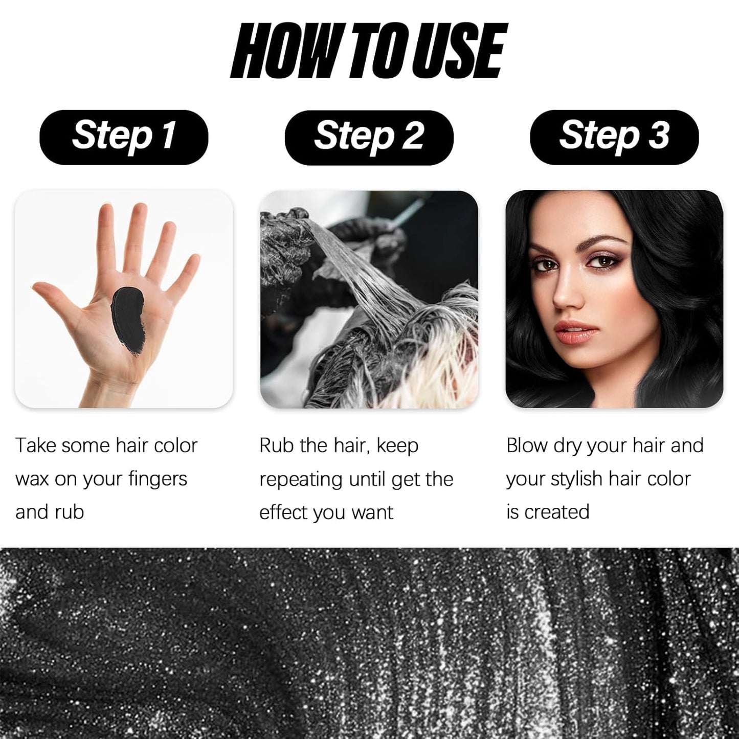 Skiennix Temporary Hair Color Wax - Natural Black Hair Dye for Kids | 120g for Halloween & Cosplay