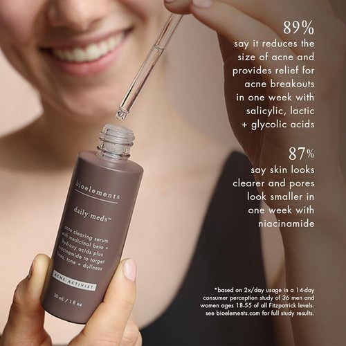 Bioelements Daily Meds Acne Clearing Serum - 1 Fl Oz | Targets Lines, Tone & Dullness with Beta & Alpha Hydroxy Acids