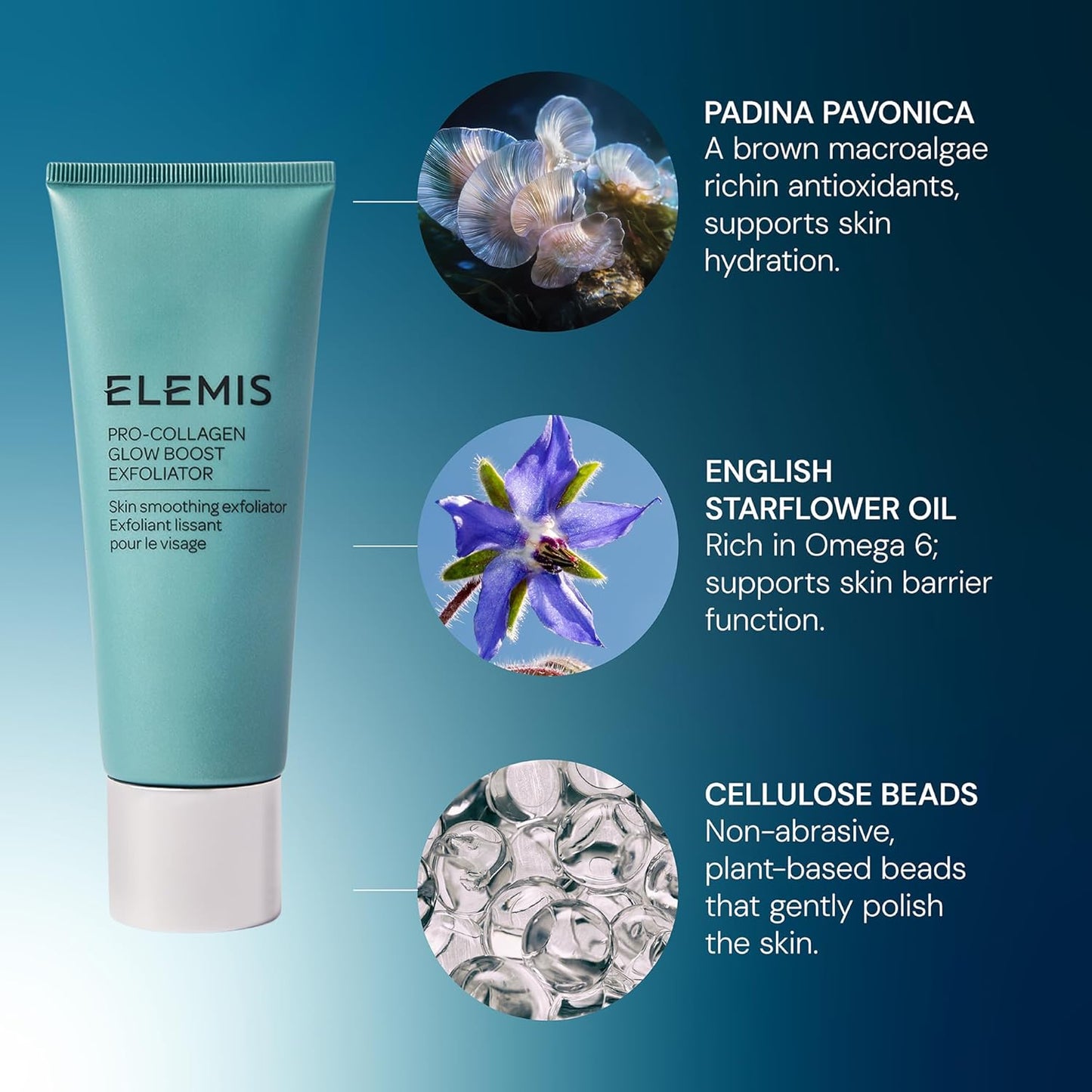 ELEMIS Pro-Collagen Glow Boost Exfoliator - Gentle Facial Scrub for Smooth, Hydrated Skin | 100mL