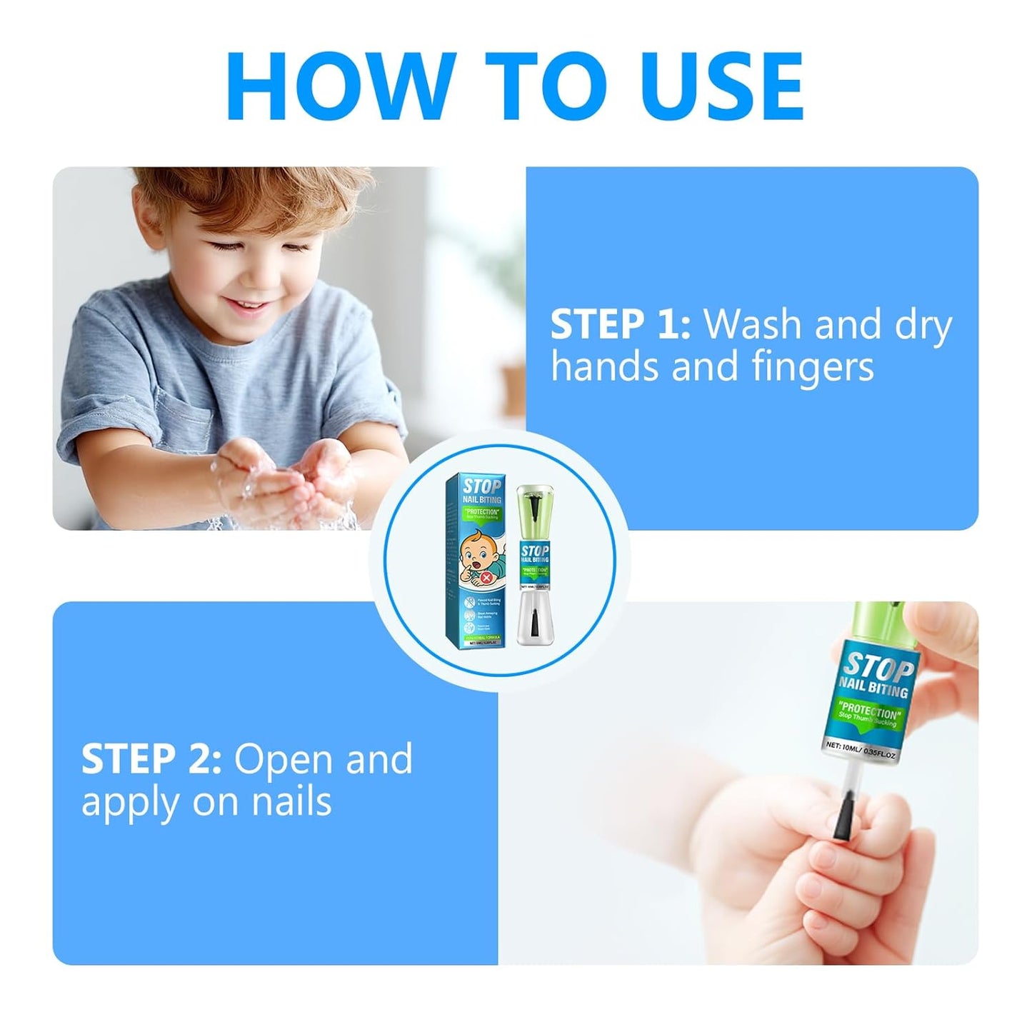 Skiennix Nail Biting Treatment - Natural Bitter Nail Polish for Kids & Adults | 10ml Long-Lasting Formula