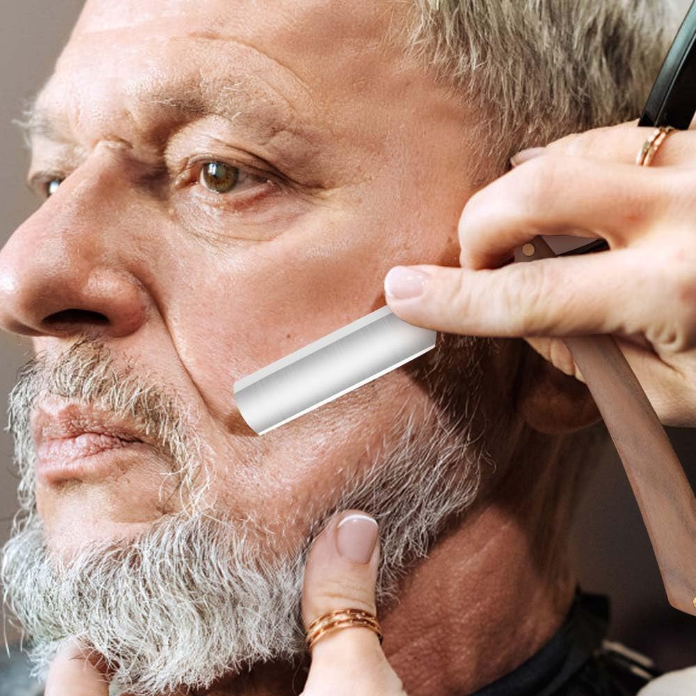 Straight razors for men Professional Straight Edge Barber Razor Premium Stainless Steel Shaver Razor with Shaving Strop for Men Home & Salon Grooming Using (NO.181)