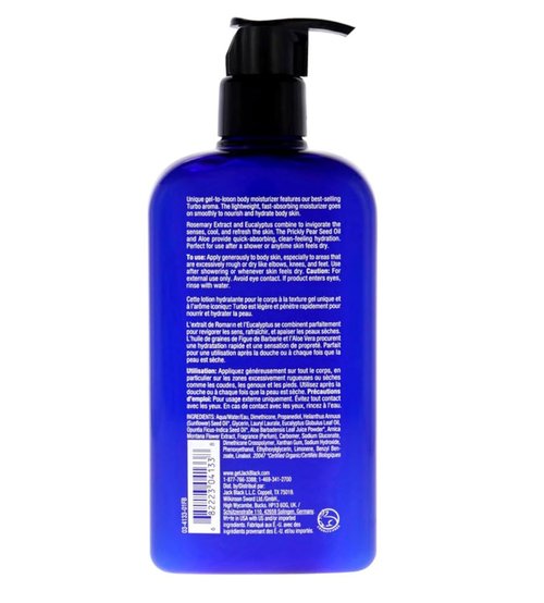 Jack Black Turbo Body Lotion - Energizing Gel Moisturizer for All Skin Types | 16 oz
