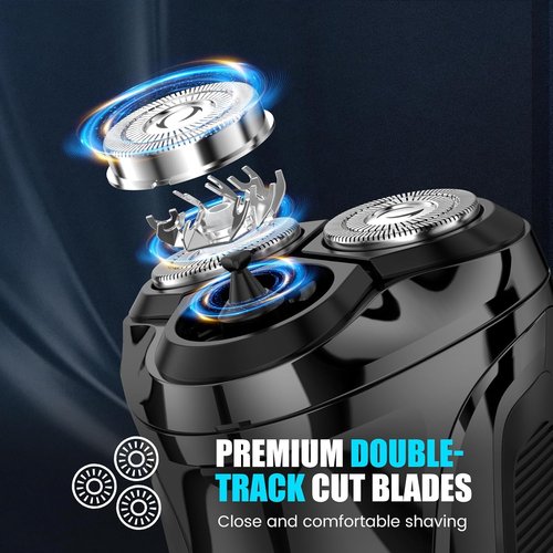 Brightup Electric Razor - Wet & Dry Shaver for Men with 4D Flex Blades, USB Charging & Travel Case