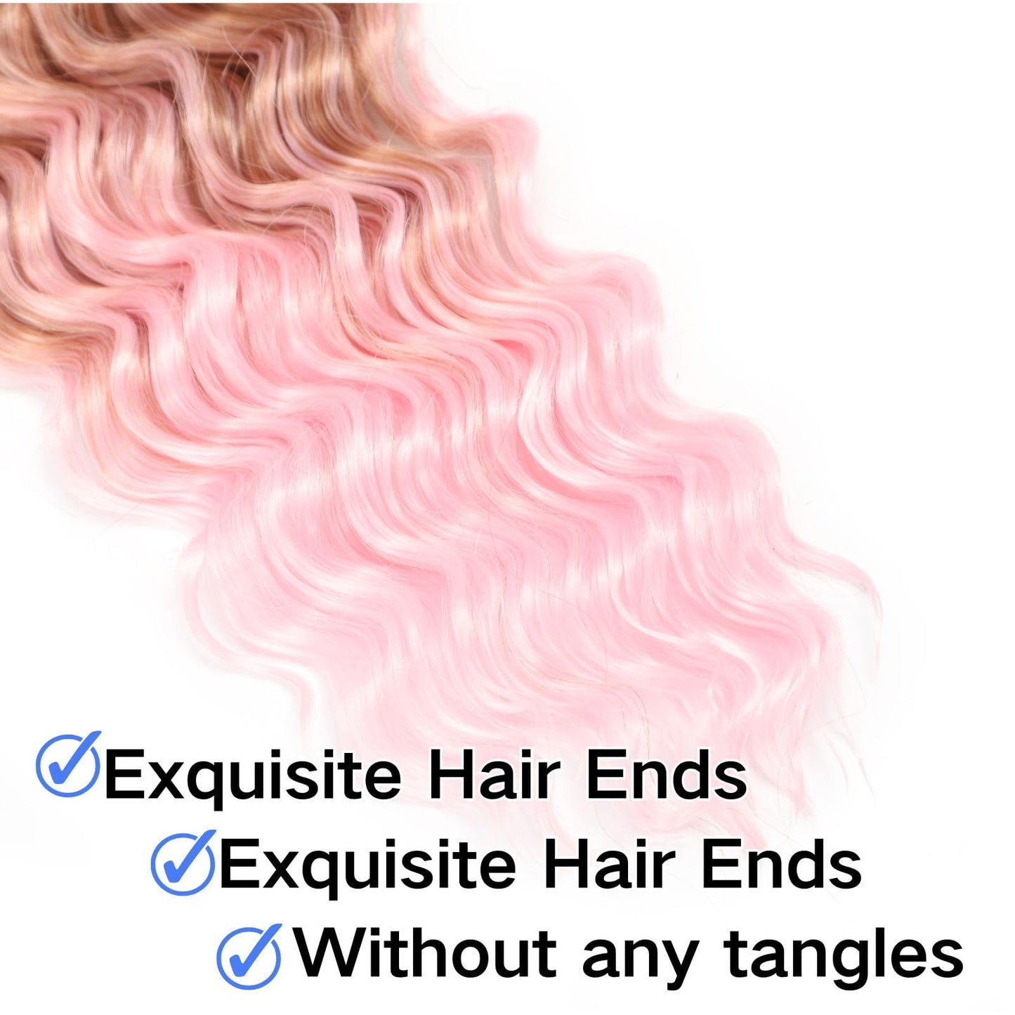 Deep Bulk Hair For Braiding Hair 20inch Wet And Wavy Deep Wave Bulk Hair Quality Synthetic Micro Braiding Hair Extensions for Boho Braids No Weft (2Pack 200g, 30/pink)