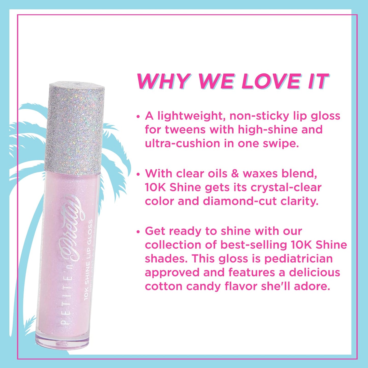 Petite 'N Pretty 10K Shine Lip Gloss for Kids (Shell Shocked) - Makeup for Kids, Tweens, Teens - High Shine, Lightweight, Made in the USA