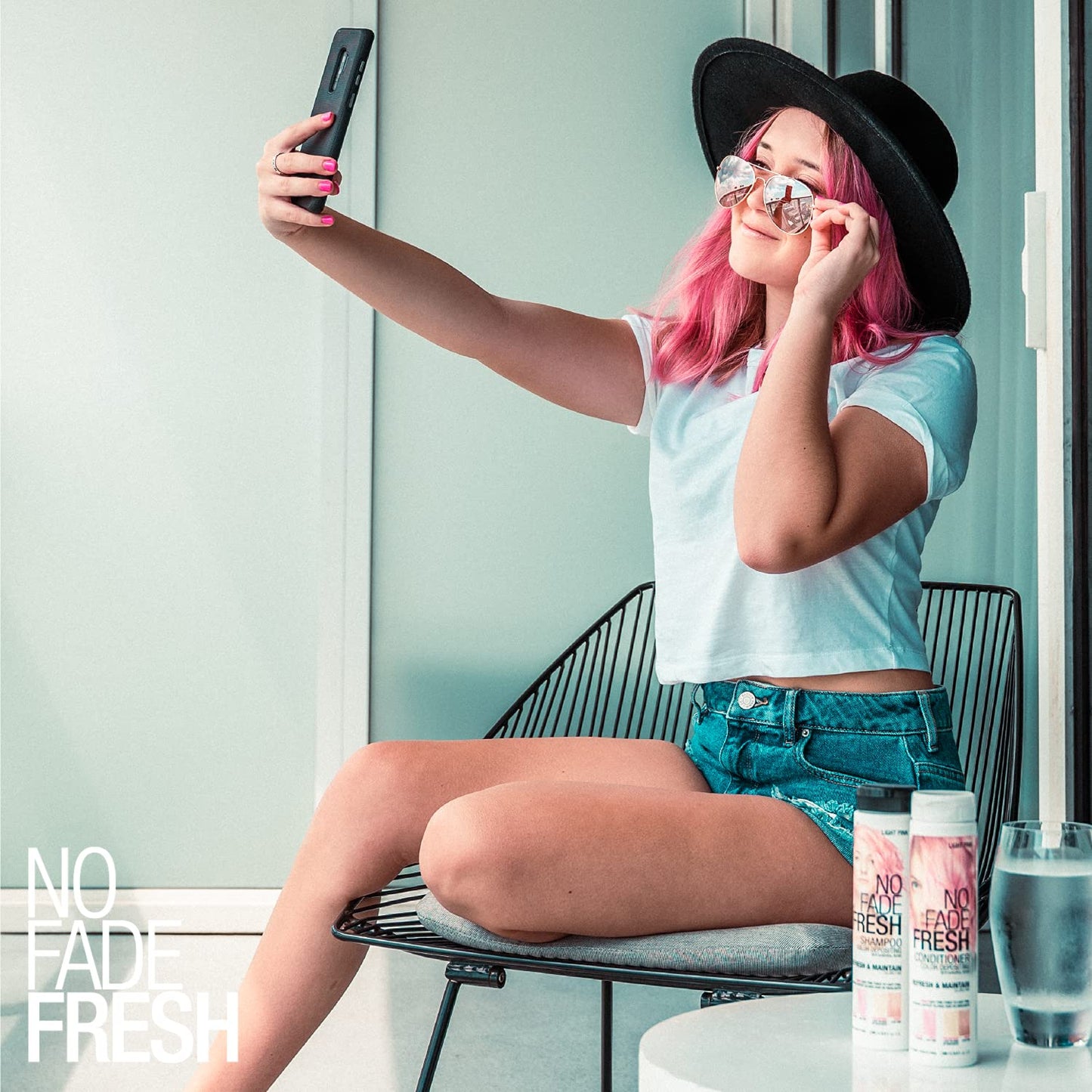 NO FADE FRESH Light Pink Color Depositing Conditioner - Semi Permanent Hair Color with BondHeal Bond Rebuilder - Pink Hair Dye - Deep Conditioner Hair Mask 6.4 oz