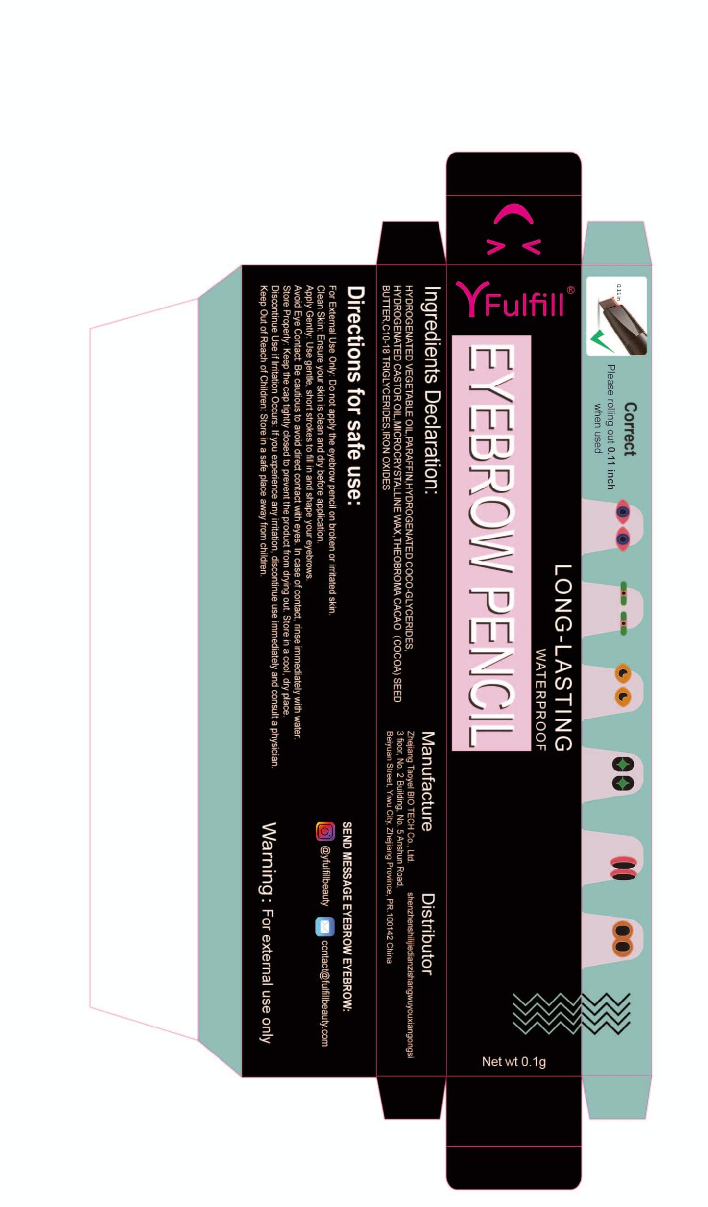Yfulfill Black Eyebrow Pencil - Women's Waterproof Brow Pencils