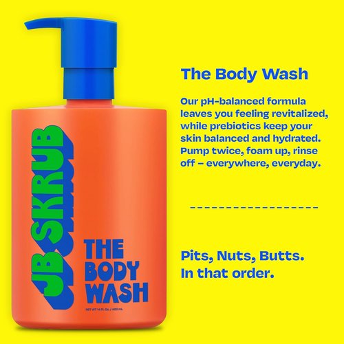 JB SKRUB Boys Body Wash - pH-Balanced Citrus Foaming Wash for Kids & Teens | 14 oz, No Harsh Ingredients