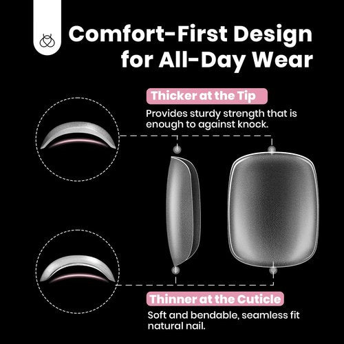 Beetles Toe Nail Tips Square for Big Toes - 15 Sizes 180 Pcs Long Wider Full Cover Toenail Tips Fake Acrylic Pre-etched Double Matte Nail Extensions, Press on Toe Nails for Wide Nail Beds
