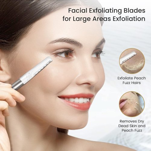 **Skiennix Dermaplaning Tool - Exfoliate and Smooth Skin with 20 Replaceable Blades | Facial Shaver for Women**