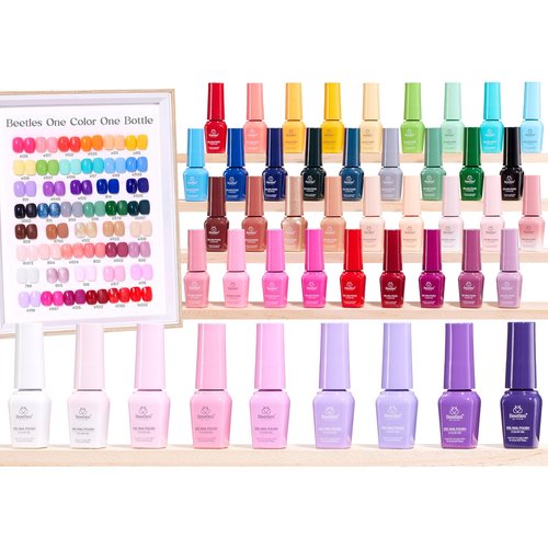 Beetles Gel Nail Polish Kit with U V Light - 45 Colors Gel Polish Set 75 Pcs One Color One Bottle Emotional Journey Kit with Top Base Coat Beauty Must Have Salon Manicure Gifts for Women Teen Girls