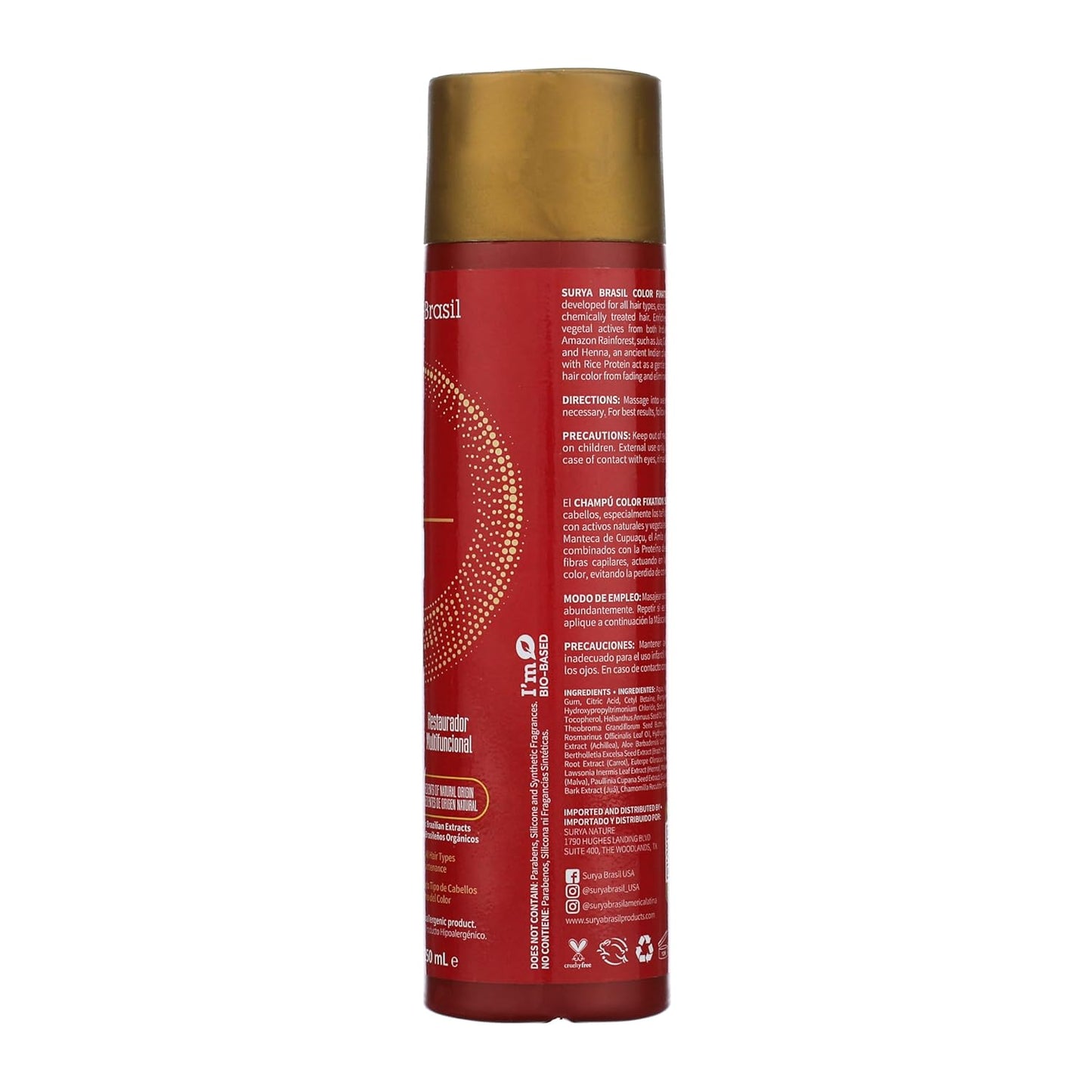 Surya Brasil Color Fixation Shampoo - Gentle Cleansing & Color Protection with 99% Natural Ingredients | 8.45 oz
