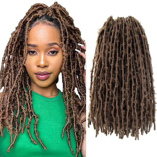 8 Packs Butterfly Locs Crochet Hair 14 Inch Light Weight Butterfly Faux Locs Crochet Hair Distressed Butterfly Locs, 27#