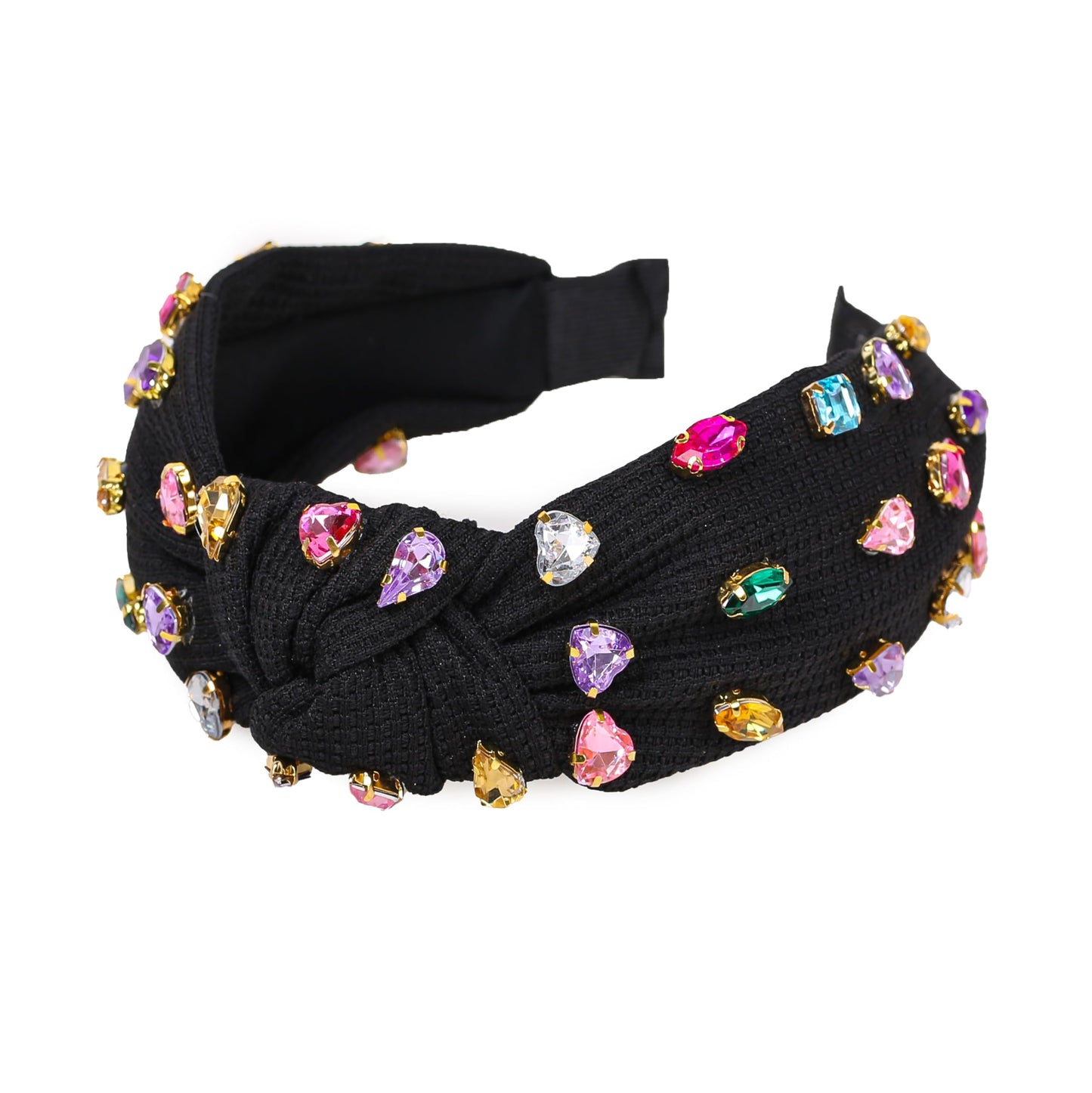 voyyore Pearl Knot Bow Headbands for Women Crystal Wide Top Knotted Headband Embellished Hairband Party Hair Accessories