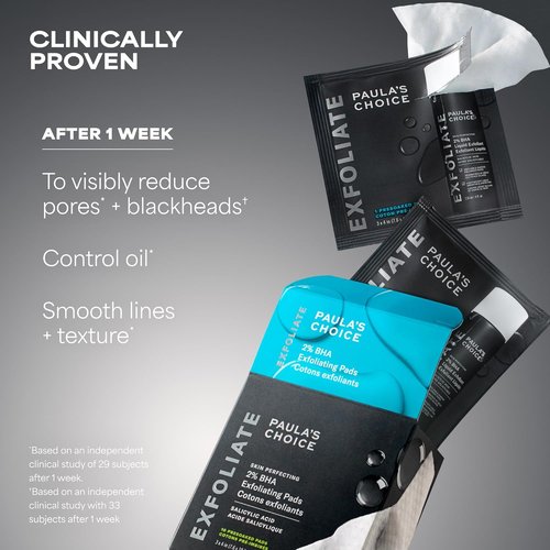 Paula's Choice SKIN PERFECTING 2% BHA Exfoliating Pads - Clear Blackheads & Minimize Pores