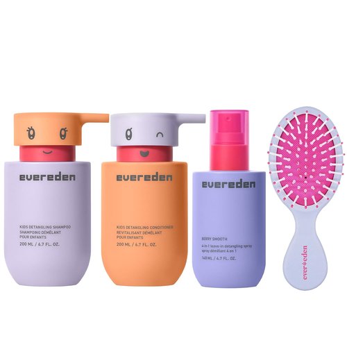 Evereden Kids Haircare Set - Detangling Shampoo, Conditioner & Spray for Ages 3+ | Vegan & Sulfate-Free