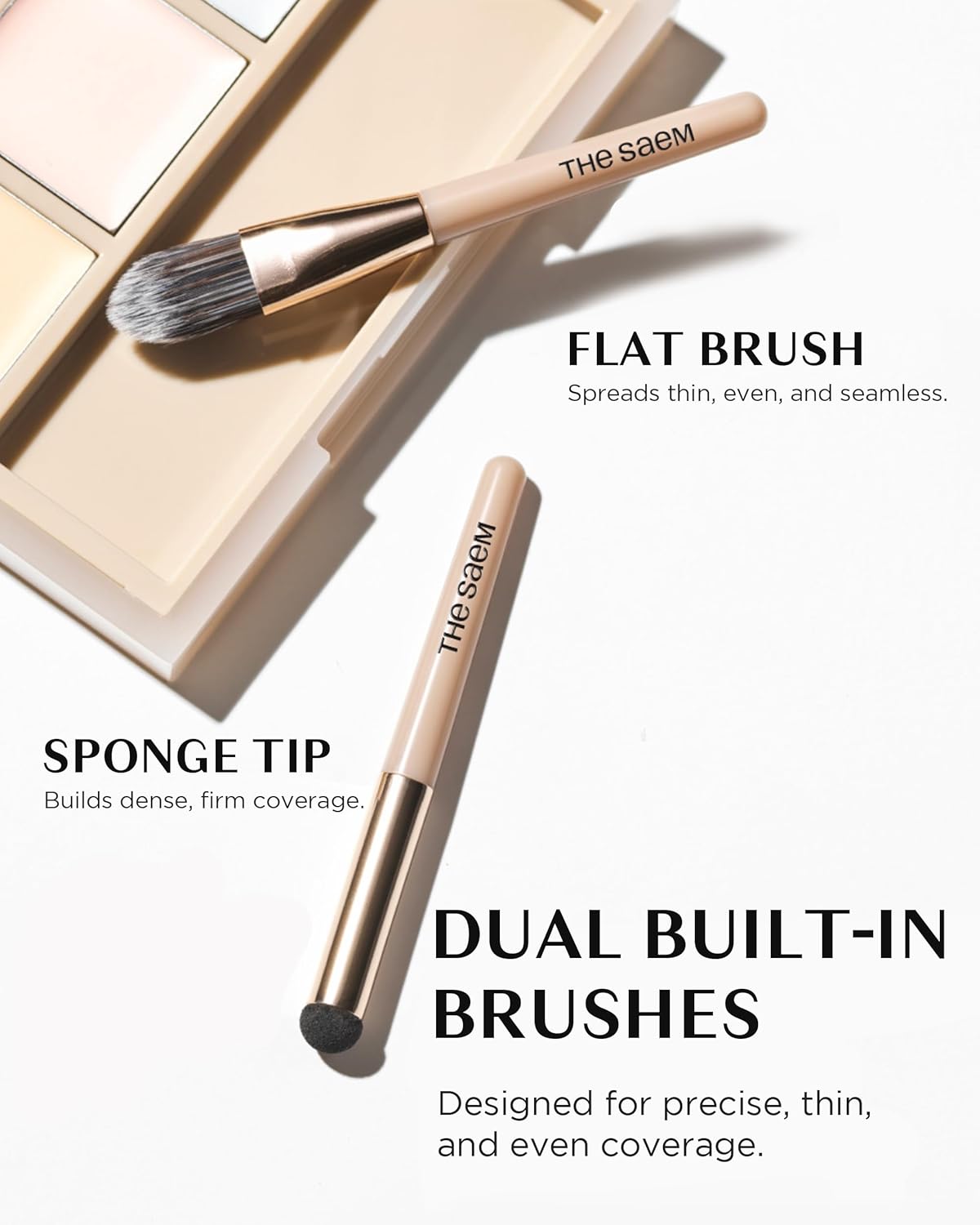 THESAEM Cover Perfection Concealer Palette - 6-Color Multi Concealer for Medium Skin Tones 20-23 | Dual Brush Included - Ideal for Blemishes & Dark Circles