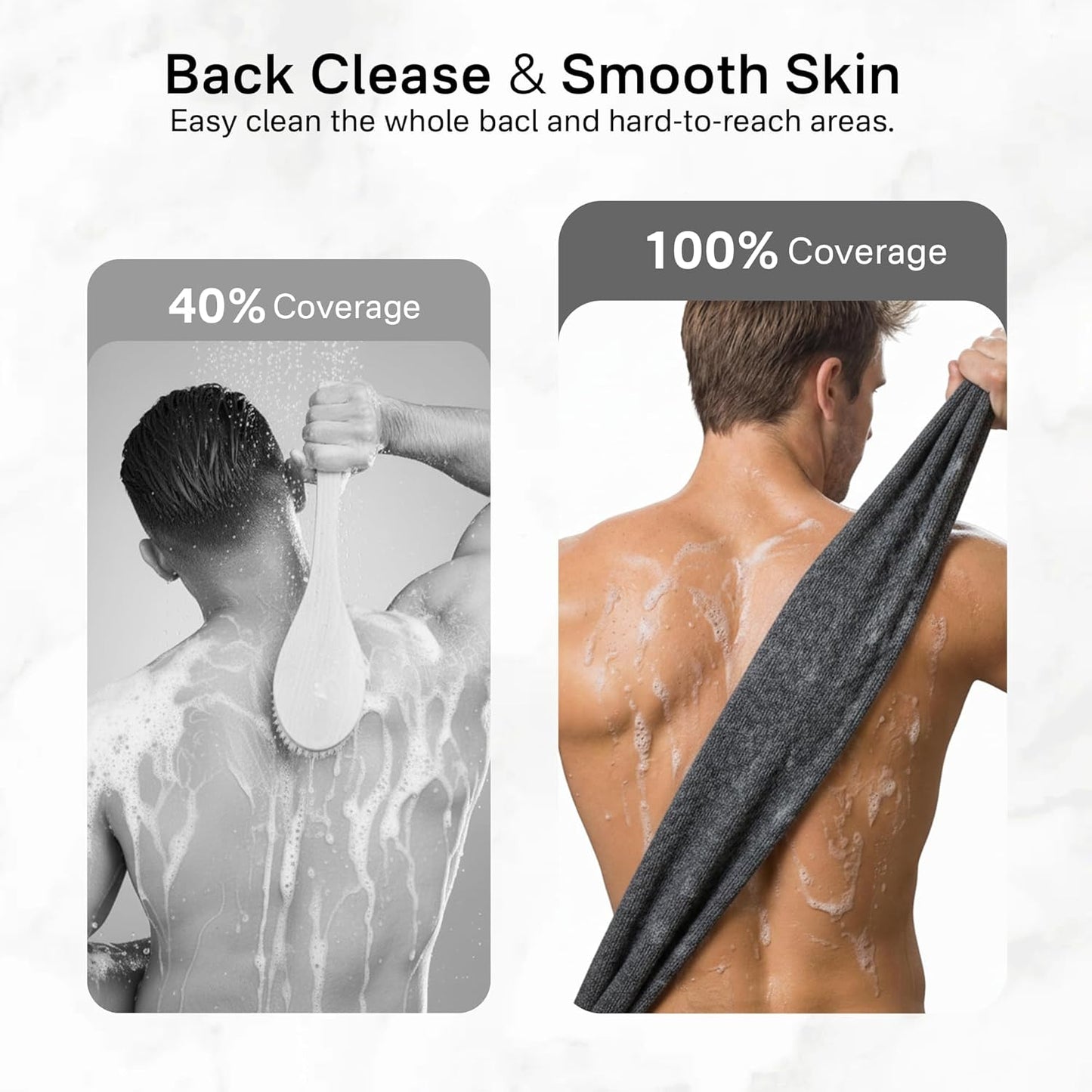 Yiclick Exfoliating Washcloth Towels - 3 Pack Body Scrubber & Back Scrubber for Shower Use | Japanese & Korean Design