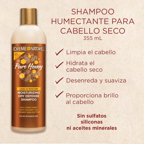 Creme of Nature Pure Honey Shampoo - Moisturizing & Restorative Formula with Coconut Oil & Shea Butter | 12 oz