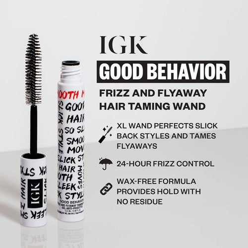 IGK Good Behavior Hair Taming Wand - Lightweight Gel Control Stick for Smooth, Sleek Hair | 0.24 oz