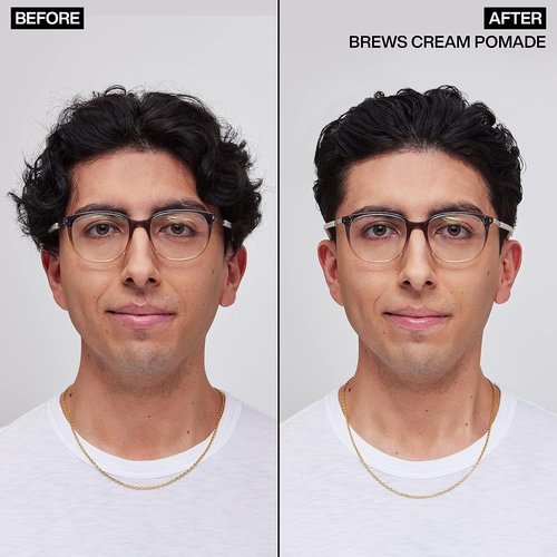 Redken Brews Cream Pomade For Men - Medium Hold With Natural Finish | Ideal For All Hair Types