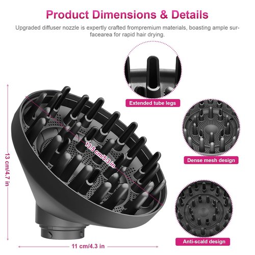 Dyson | Upgraded Hair Dryer Diffuser Attachment - Portable Styling Tool for Airwrap HS01/HS03/HS05