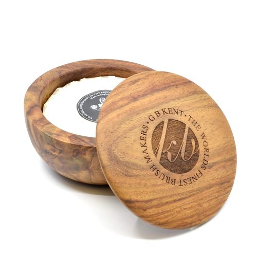 Kent SB6 Men's Shaving Soap Bowl - Dark Oak Wooden Shaving Cream 4.23 oz | Moisturizes & Prevents Razor Burn
