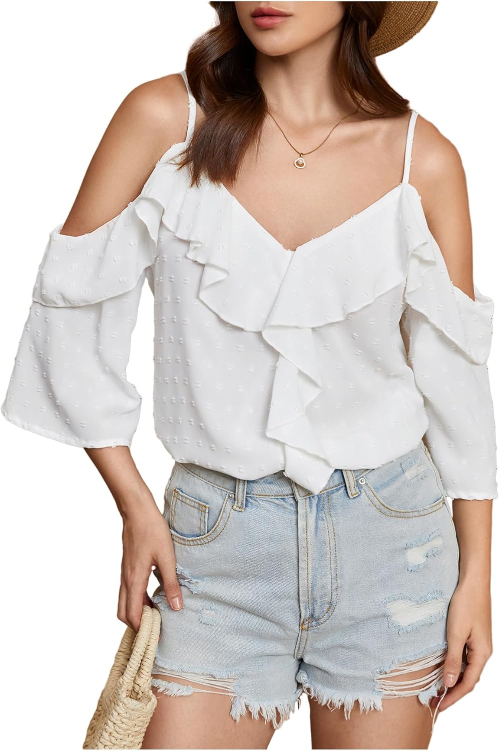 SweatyRocks Off-Shoulder Blouse - Casual Ruffle Top for Fall Outfits | Loose Fit, Stylish Design
