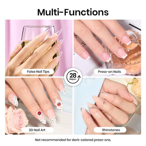 Beetles 30g Solid Nail Glue Gel for Nail Tips Clear Press On Nails, Beginner-Friendly, Hard Gel for Nail Extension & 3D Sculpting Nail Art, UV & LED Cured