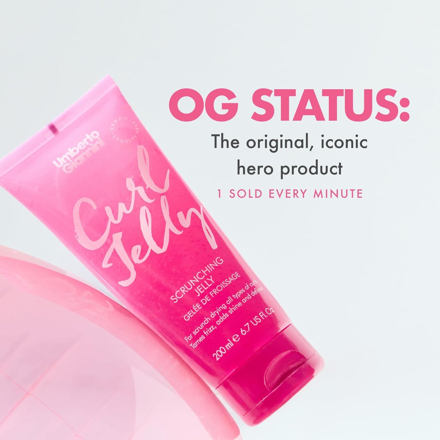 Umberto Giannini Curl Jelly - Frizz Control Scrunching Hair Gel for 2A-4C Curly & Wavy Hair | 6.7 fl Oz - Vegan & Cruelty-Free