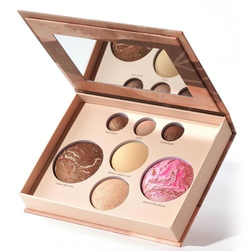 Regine Switzerland Baked Face Palette for Mature Skin - Bronzer, Blush, Highlighter & Eyeshadows | Vegan, Cruelty-Free, Travel-Friendly