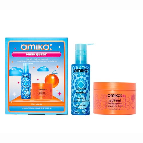 Amika Nourish & Hydrate Mask Set - Deep Conditioning Hair Treatment for All Hair Types