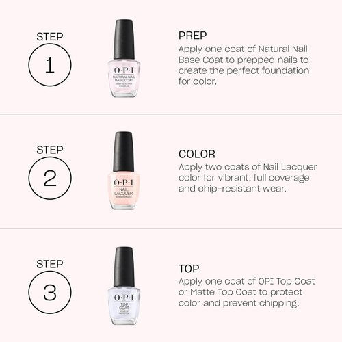 OPI Nail Lacquer - Opaque Crème & Shimmer Nail Polish Shades | Fast Drying, Streak-Free, Chip Resistant