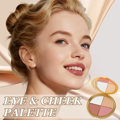 Regine Switzerland Eye & Cheek Palette - 4-In-1 Makeup Kit for Natural Glow & Highlighting
