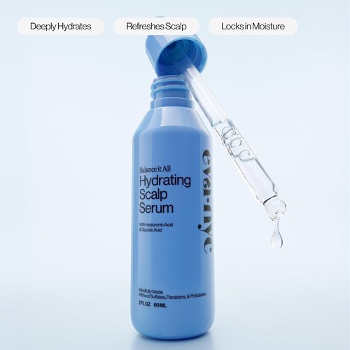 Eva NYC Hydrating Scalp Treatment Serum - Lightweight Hyaluronic & Glycolic Acid Formula - 2 fl oz