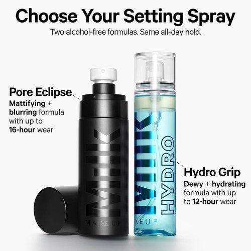 Milk Makeup Hydro Grip Set + Refresh Spray - Hydrating Facial Mist with Hyaluronic Acid for Long-Lasting Dewy Skin