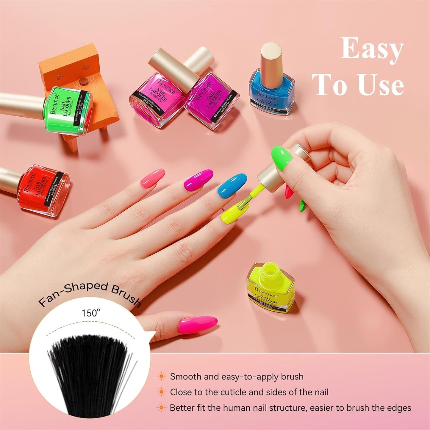 Skiennix Neon Nail Polish Set - Quick Dry 6 Colors for Vibrant Spring & Summer Manicures