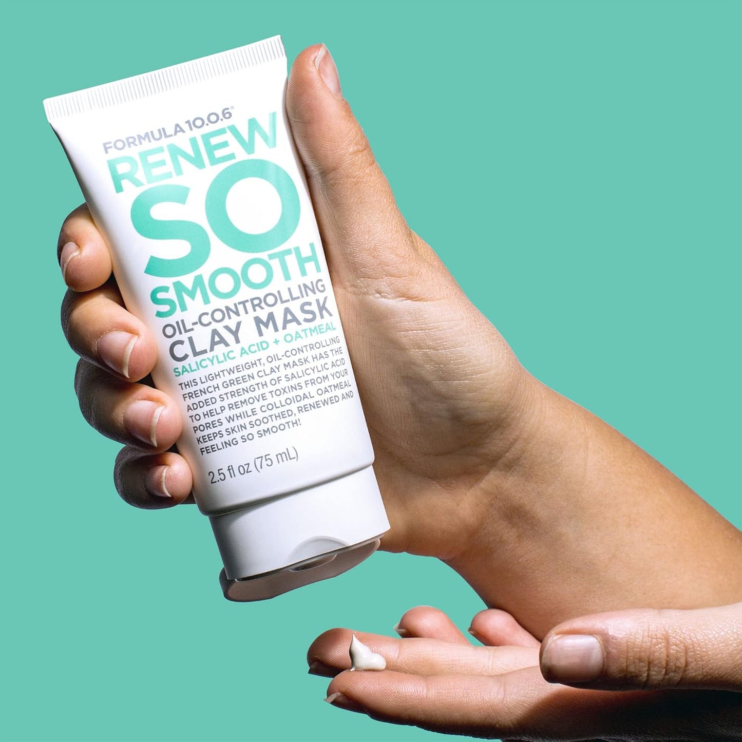 Formula 10.0.6 Renew So Smooth Oil-Controlling Clay Mask - 2.54 fl oz (75ml) for Clear Skin