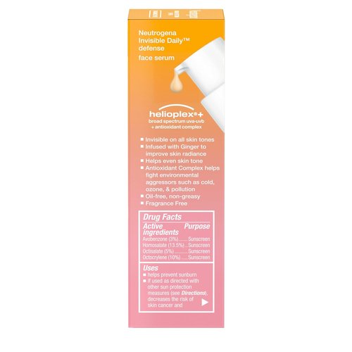 Neutrogena Invisible Daily Defense SPF 60 - Hydrating Face Sunscreen Serum | Oil-Free, 1.7 Fl Oz