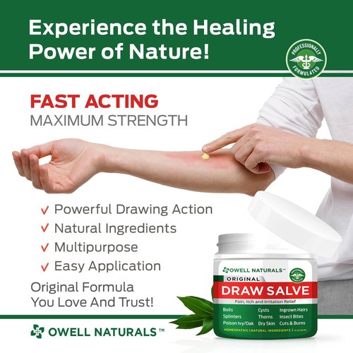 OWELL Naturals Drawing Salve Ointment - Effective Boil & Cyst Removal | Splinter & Bug Bite Relief