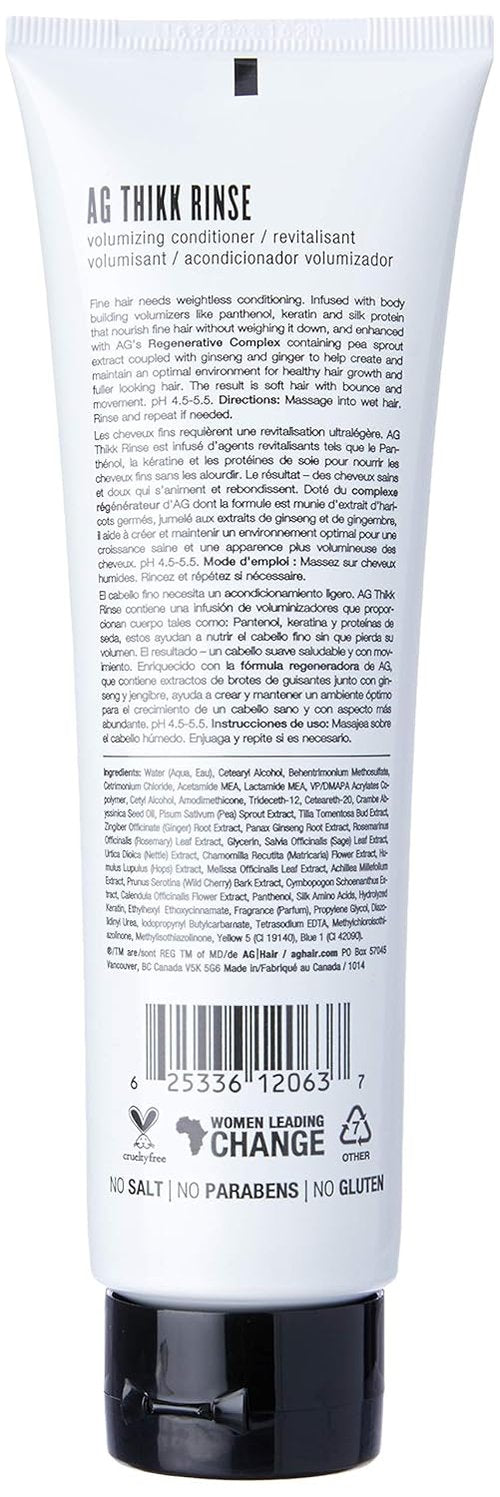AG Care Thikk Rinse Volumizing Conditioner - Boost Volume & Shine | 8 Fl Oz